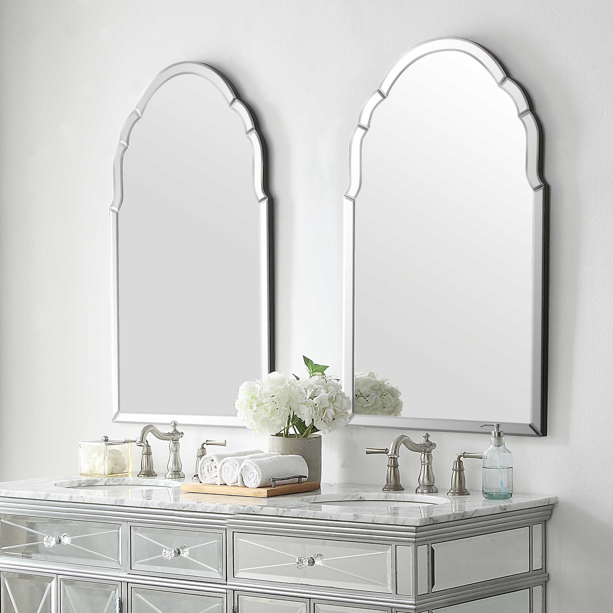 Brayden Frameless Arched Mirror, by Uttermost, 24" width x 40" height x 0.75" depth View 4