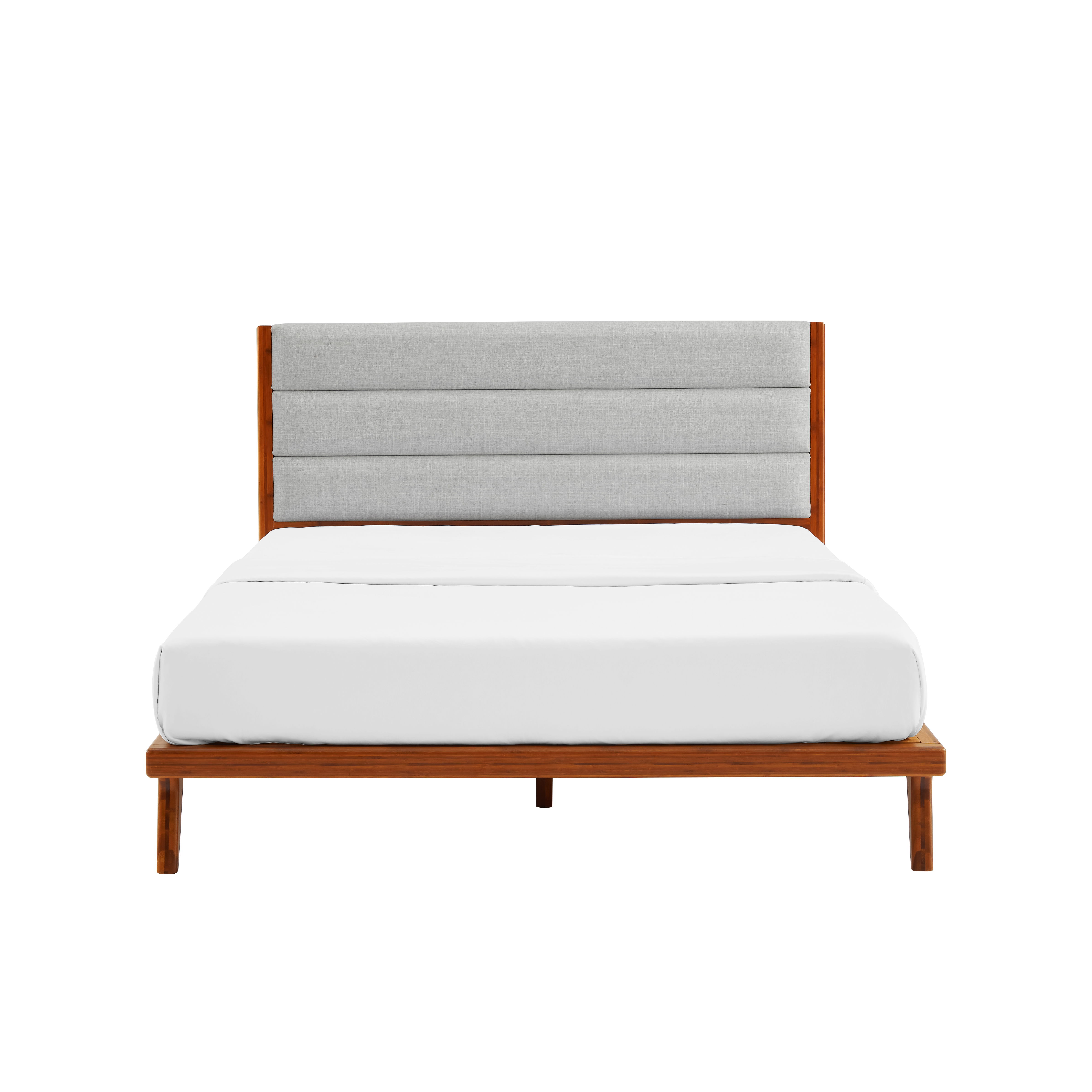 Mercury Upholstered Queen Platform Bed, Amber, by Greenington, 87" length x 63.5" width x 42" height View 2