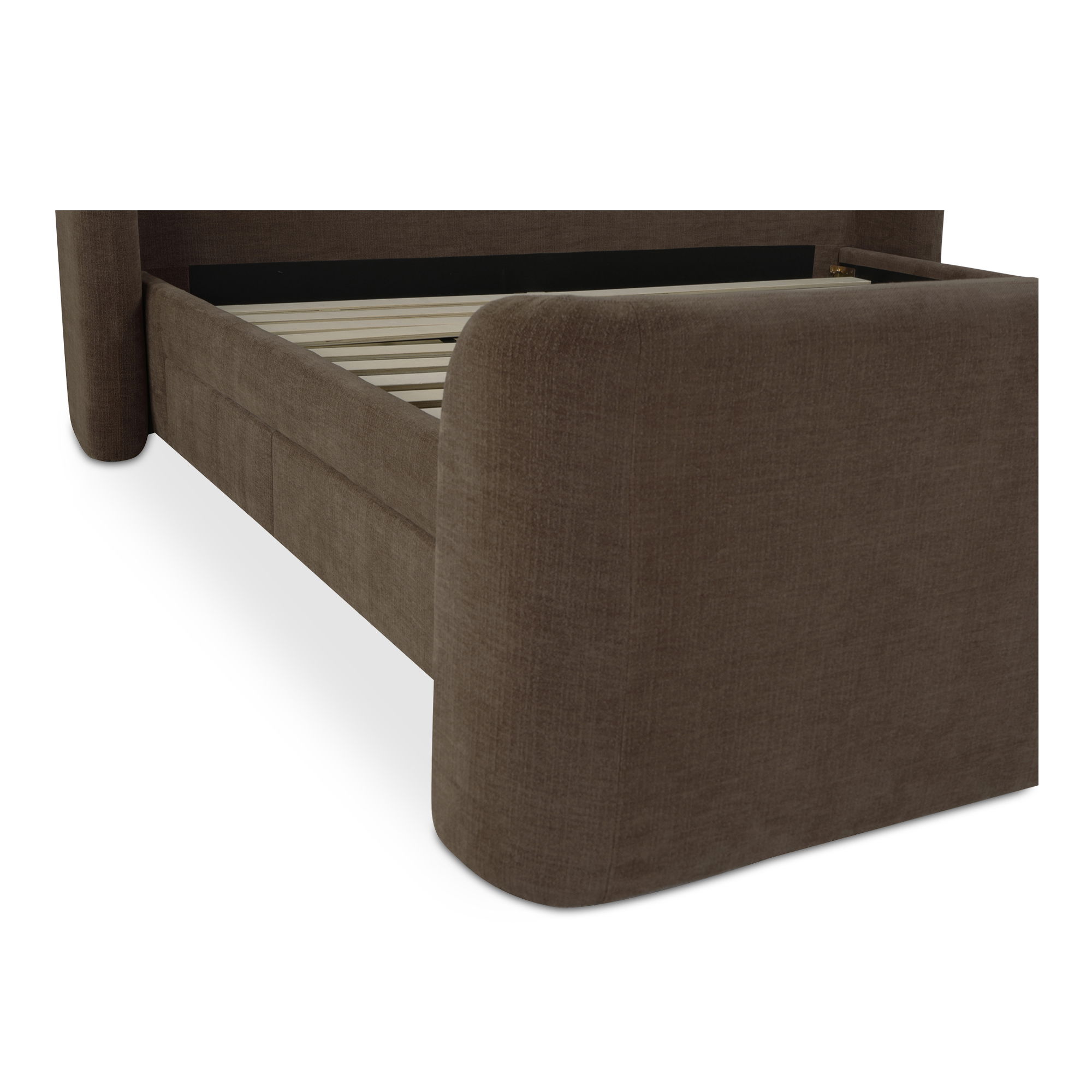 Sophia Queen Storage Bed Brown, by Moe's Home, 76" width x 55" height x 91" depth View 11