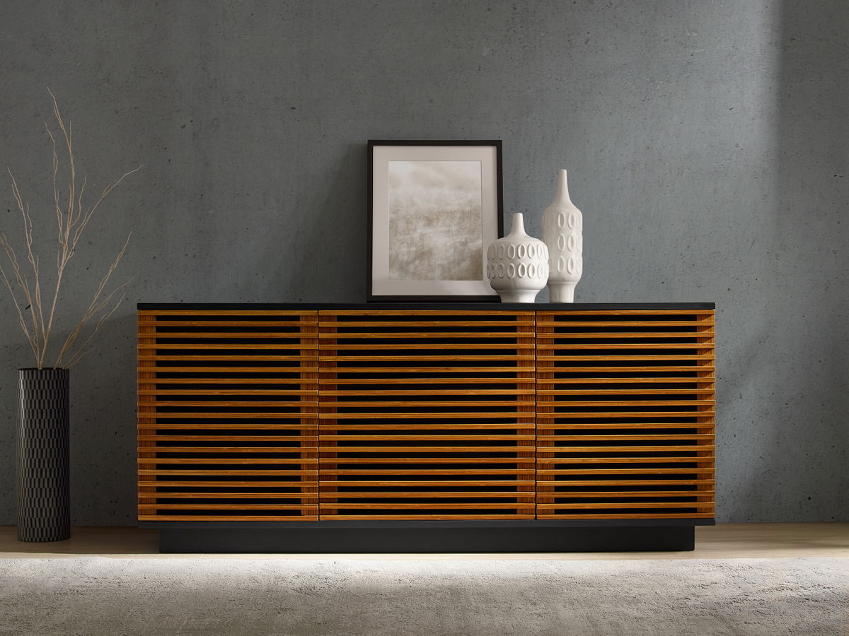 64' Rowan Media Center, Amber, Media Console by Greenington, 64.5" length x 20" width x 27.75" height View 6