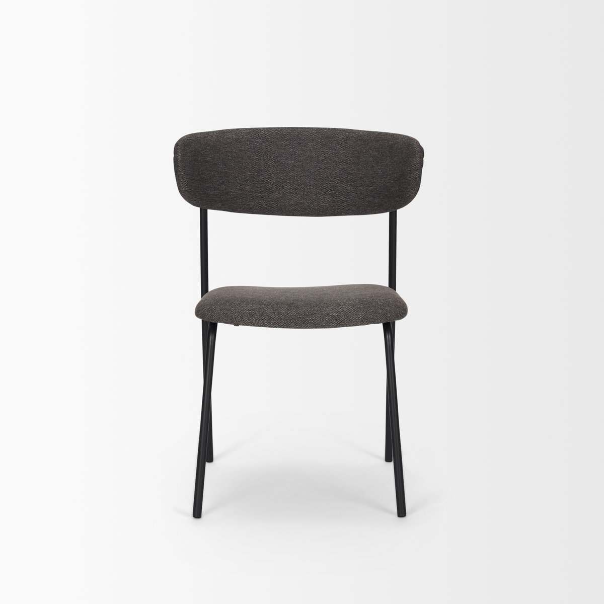 Corey Contoured Back Dining Side Chair | Gray Fabric with Metal, Dining Chair by Mercana, 22.25" length x 21.25" width x 32" height View 6