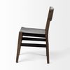 Nell I Black Iron Seat Solid Brown Wooden Base Dining Chair, by Mercana, 19.75" length x 19.5" width x 31" height thumbnail 4