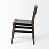 Nell Open Back Dining Side Chair | Black Iron with Brown Wooden, Dining Chair by Mercana, 19.75" length x 19.5" width x 31" height thumbnail 4