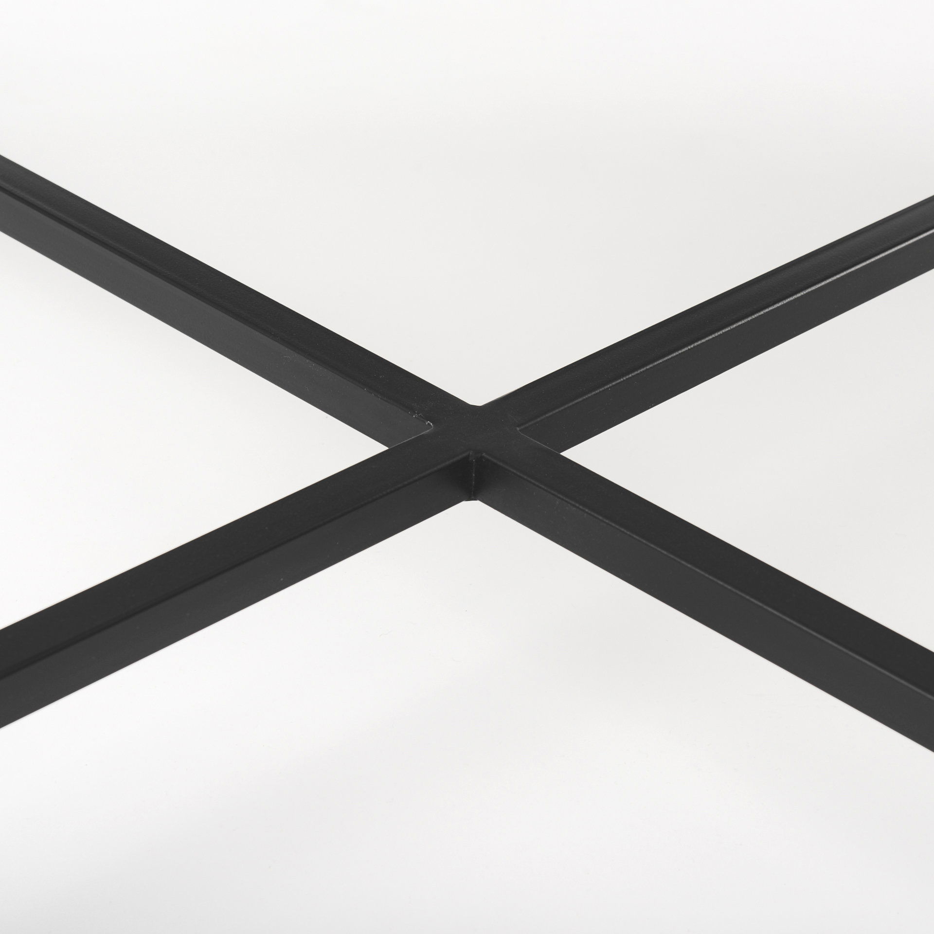 Lucas 30x30 White Marble Top Black Metal Base Coffee Table large image 