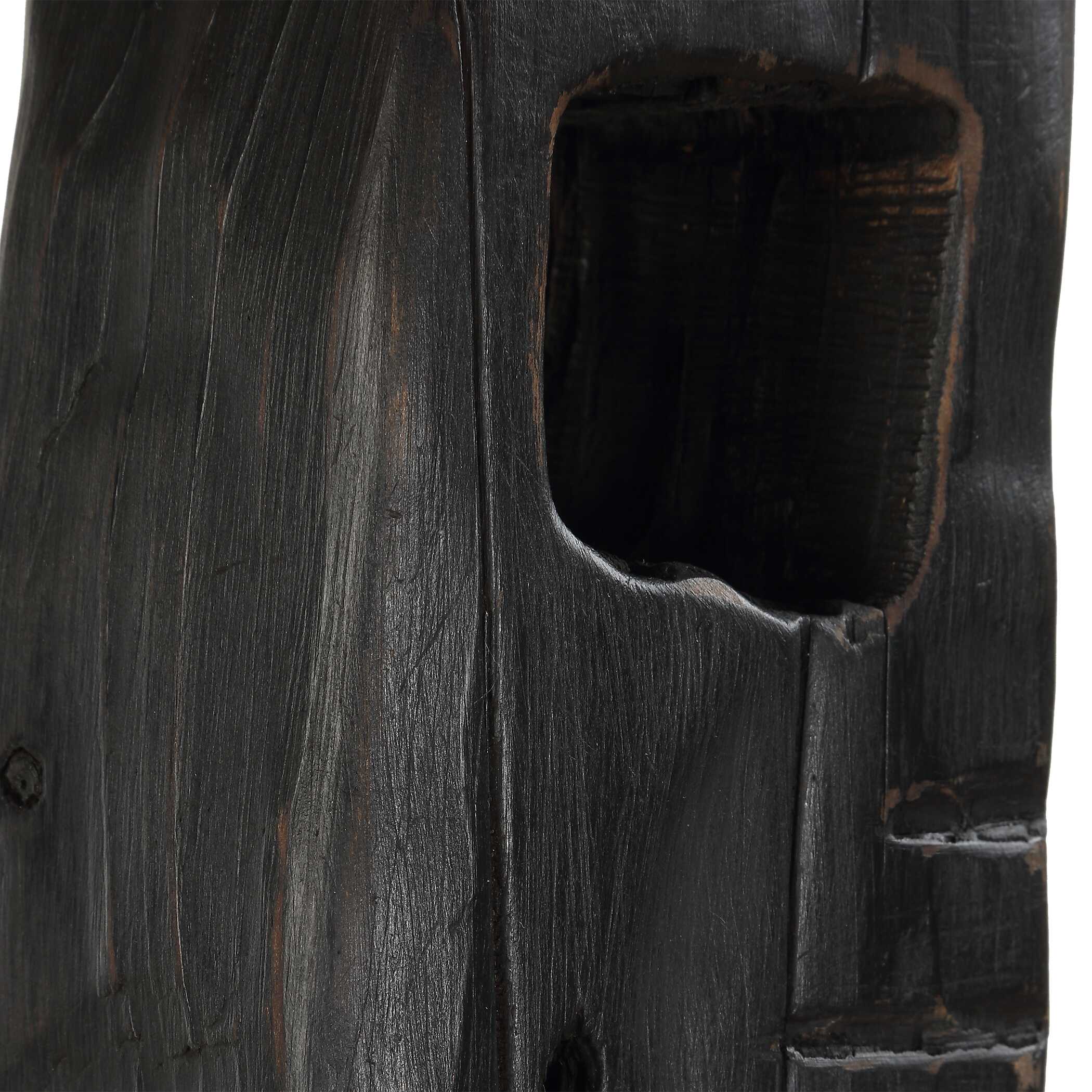 Cipher Black Wood Totems Set/2, Decorative by Uttermost, 5.12" width x 27.25" height x 4.5" depth View 6
