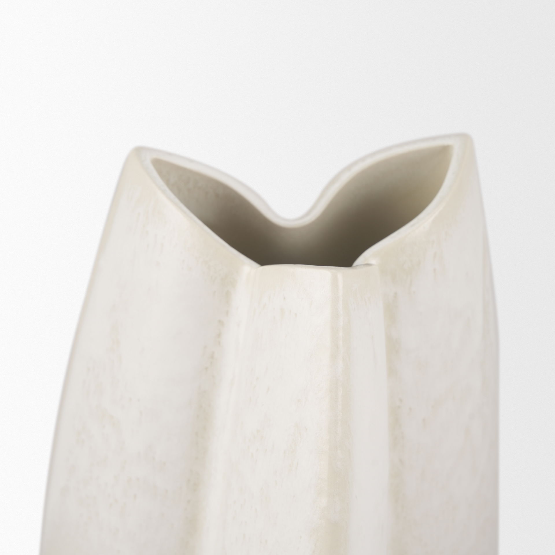 Vania Small Off White with Tan Textured Ceramic Vase, by Mercana, 7.22" length x 7.28" width x 13.5" height View 9