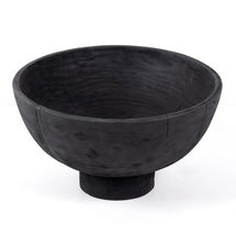 Online Designer Living Room Turned Pedestal Bowl, Regular, Carbonized Black