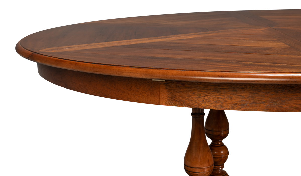 Walnut Jupe Dining Table  Ex-Large, by Sarreid, 6'8" length x 6'8" width x 2'6" height View 8