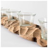 Yerba Reclaimed Mango Wood Five Tealight Table Candle Holder, Candles & Candle Holder by Mercana, 26.77" length x 4.33" width x 2.5" height thumbnail 3