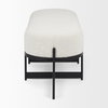 Amelia 55.0L x 18.0W x 18.0H Cream Boucle with Black Metal Upholstered Bench, Benche by Mercana, 18" length x 55" width x 18" height thumbnail 5