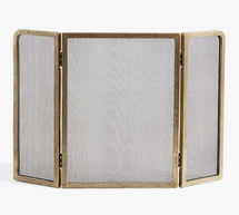 Online Designer Living Room Bodhi Tri-Fold Fireplace Screen - Brass