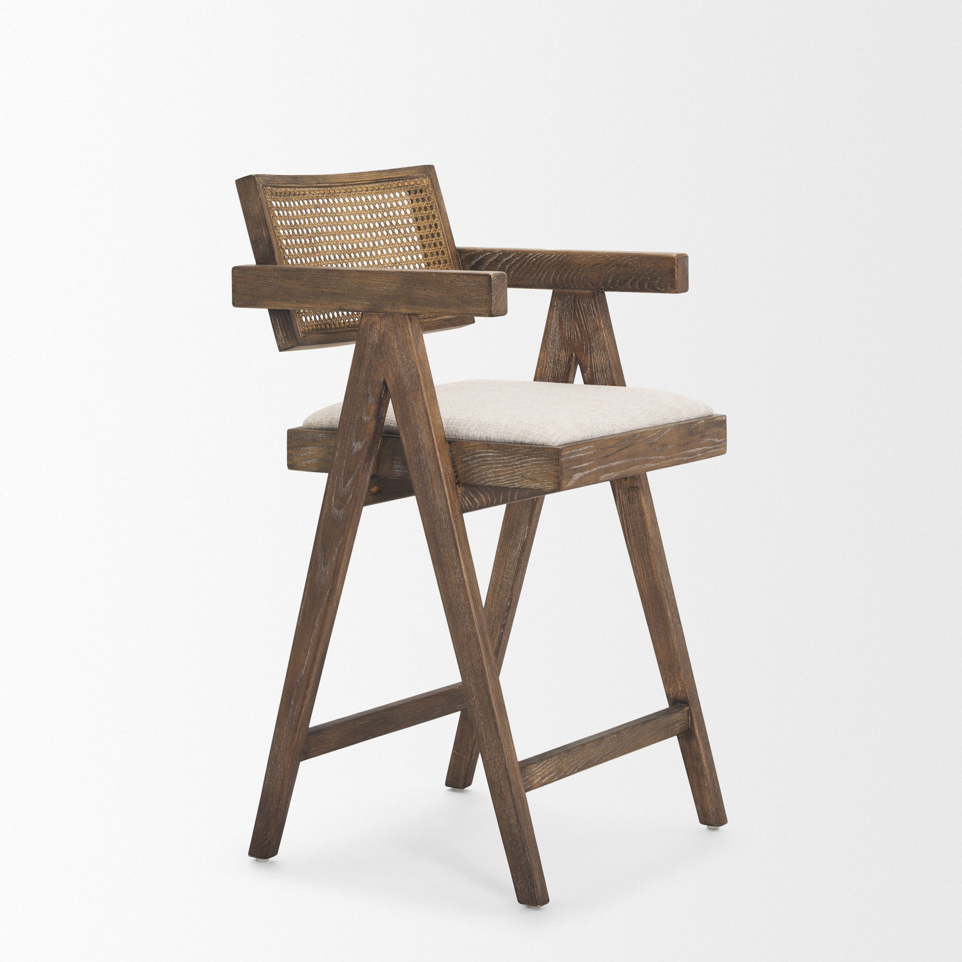 Indie Medium Brown with Cane Counter Stool large image 