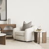 Rumer Dark Brown Wood with White Marble Side Table thumbnail 1