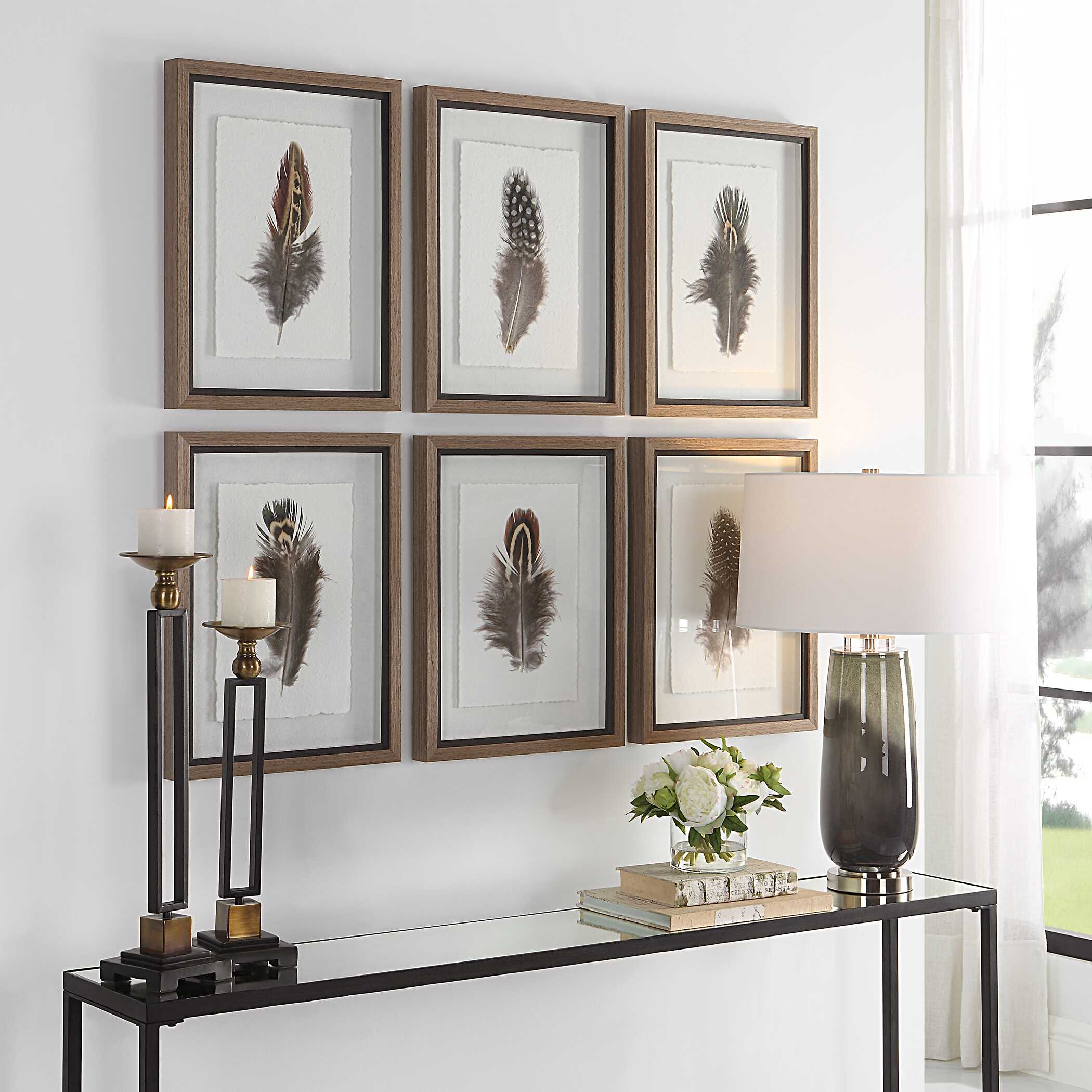 Birds Of A Feather Framed Prints Set/6, Painting by Uttermost, 15" width x 20" height x 1.75" depth View 4