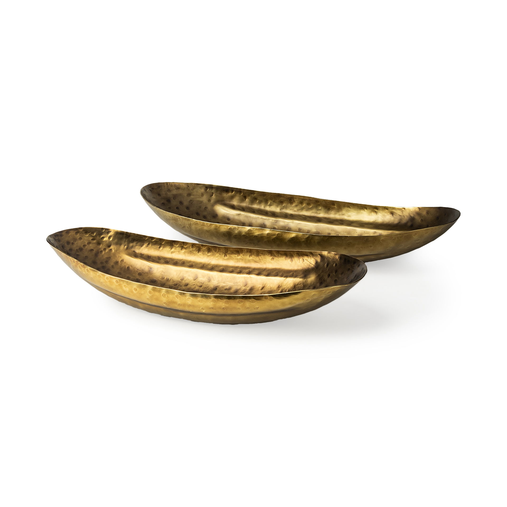 Karmen (Set of 2) Gold Hammered Oversized Bowls, Decorative Bowl by Mercana, 28.74" length x 11.81" width x 5.12" height View 1