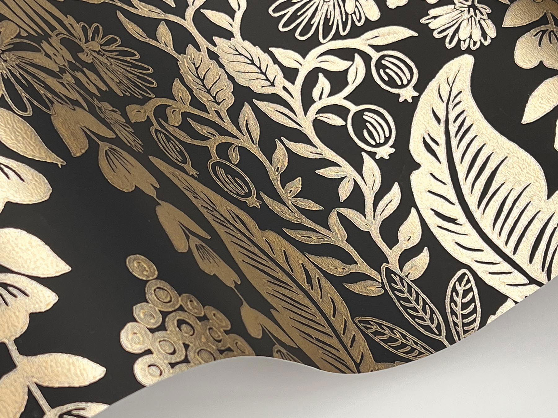 Pineapple Damask Black Wallpaper large image 