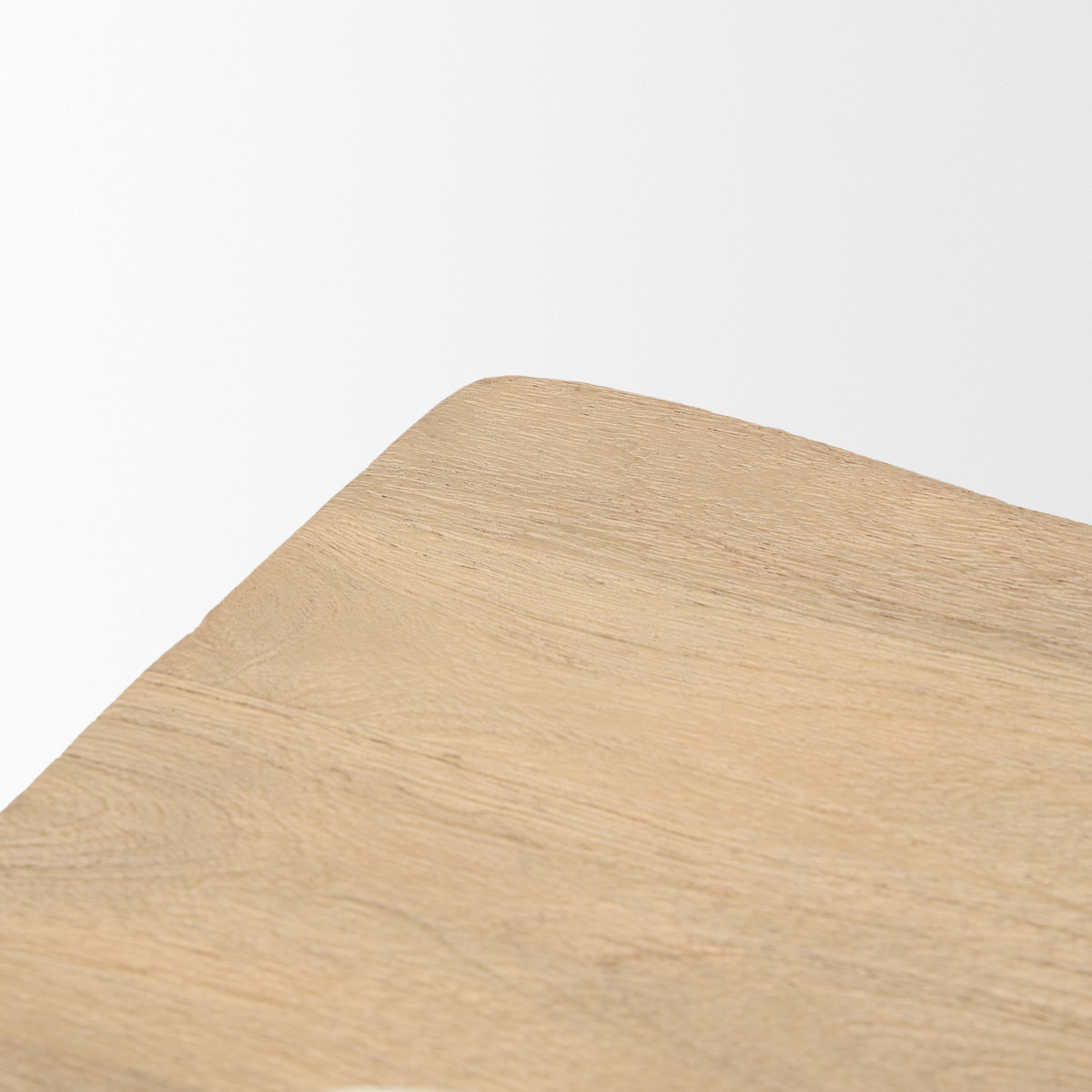 Sekou Light Brown Short Wooden Craftsman Stool, Ottoman by Mercana, 18" length x 14" width x 18" height View 7