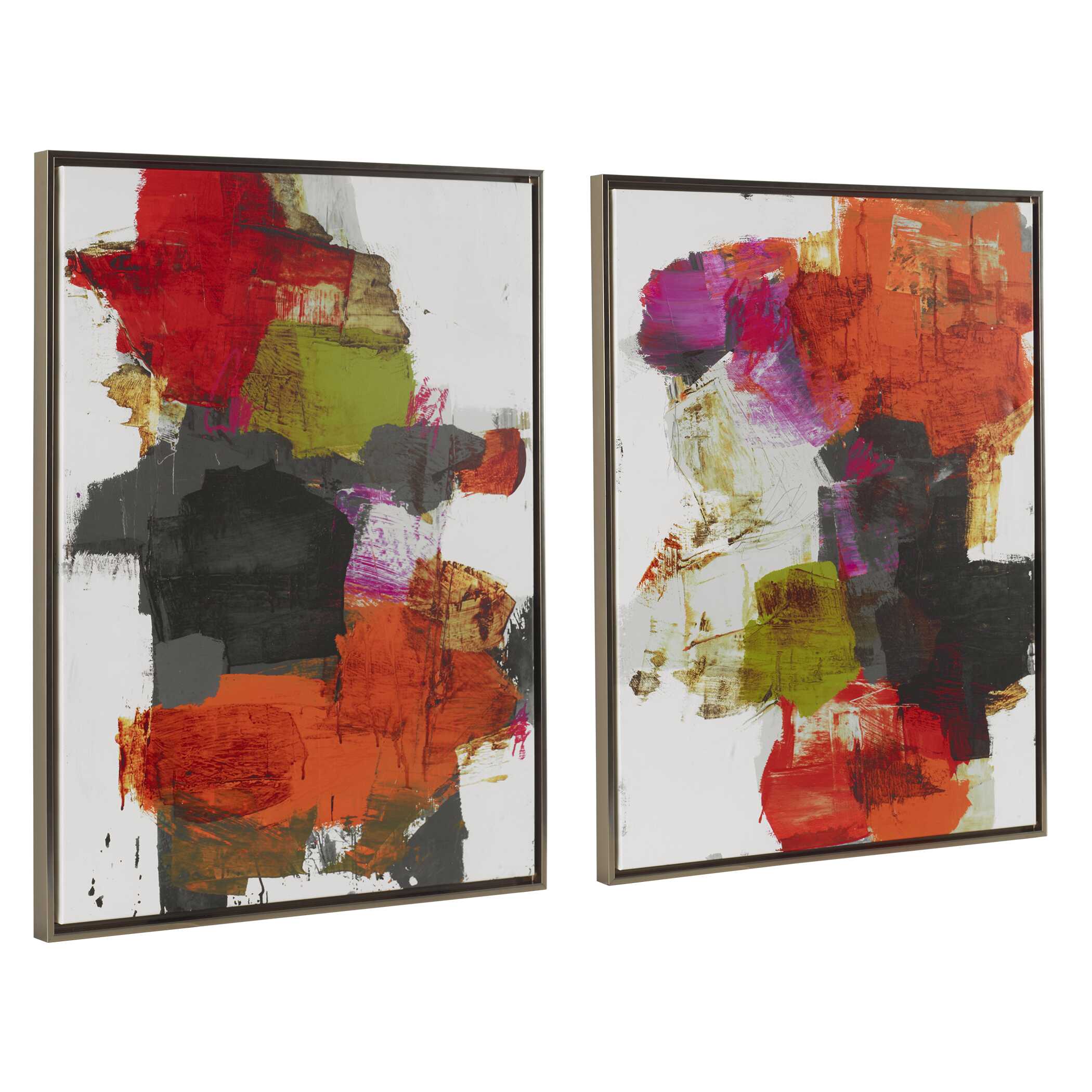 Tried And True Framed Abstract Art Set/2, Painting by Uttermost, 31.5" width x 41.5" height x 2" depth View 5