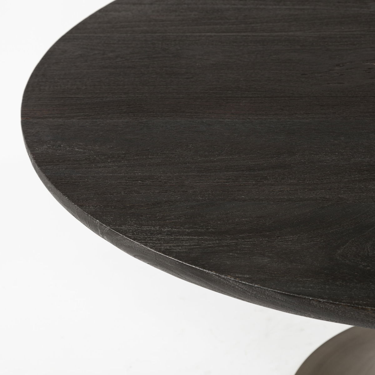 McLeod 54' Round Pedestal Dining Table | Modern | Brown Wood & Gold Metal | Seats 4, by Mercana, 54" length x 54" width x 28.75" height View 6
