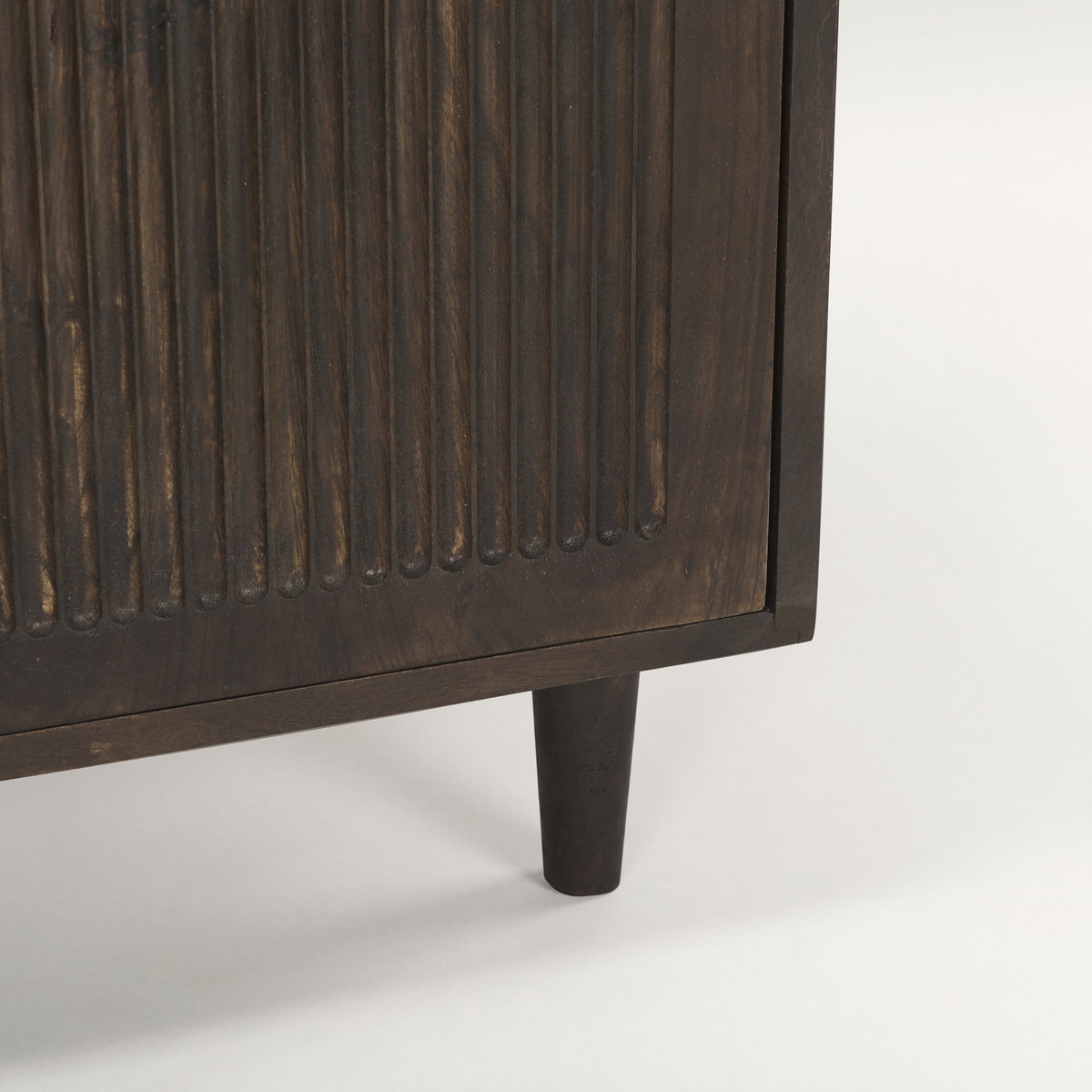 Tucker Dark Brown Wood with Carved Arch Pattern 2 Door Cabinet, Cabinets & Chest by Mercana, 36" length x 15" width x 30" height View 12