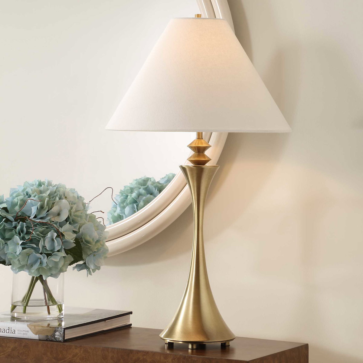 Shaefer Gold Table Lamp, by Uttermost, 17" width x 30.25" height x 17" depth View 2