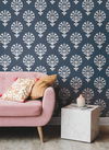 Luxor Navy Wallpaper, by York Wall, 27' length x 2'3" width x 0.02" depth thumbnail 2