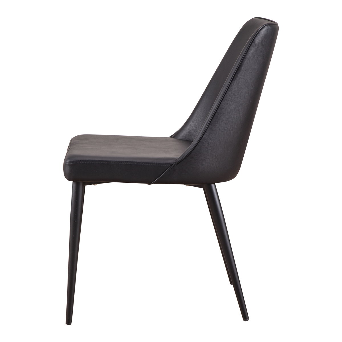 Lula Dining Chair Black Vegan Leather - Set Of Two, by Moe's Home, 18" width x 31.9" height x 23.4" depth View 6