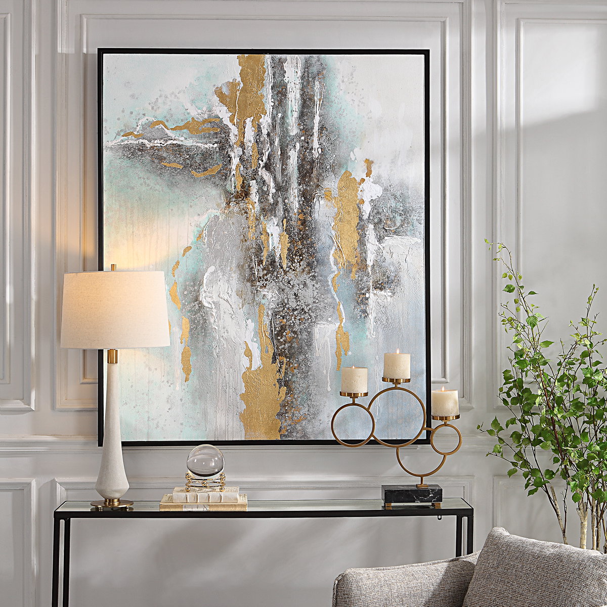 Mountain Mist Hand Painted Canvas, Art by Uttermost, 51.75" width x 61.75" height x 1.5" depth View 2