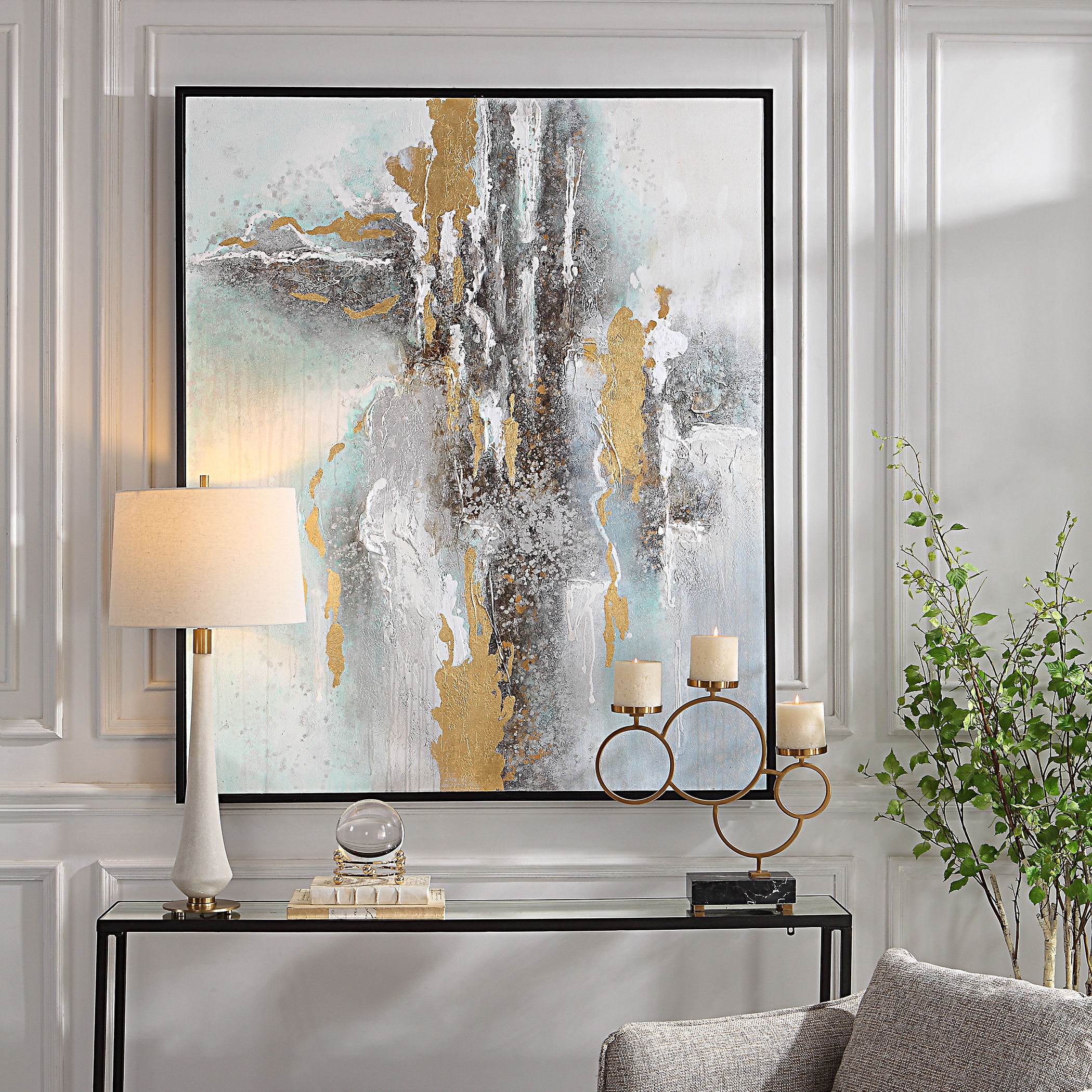 Mountain Mist Hand Painted Canvas, Painting by Uttermost, 51.75" width x 61.75" height x 1.5" depth View 2