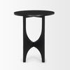 Sobi Textured Matte Black Round Metal Accent Table, Side & End Table by Mercana, 18" length x 18" width x 21.5" height thumbnail 4