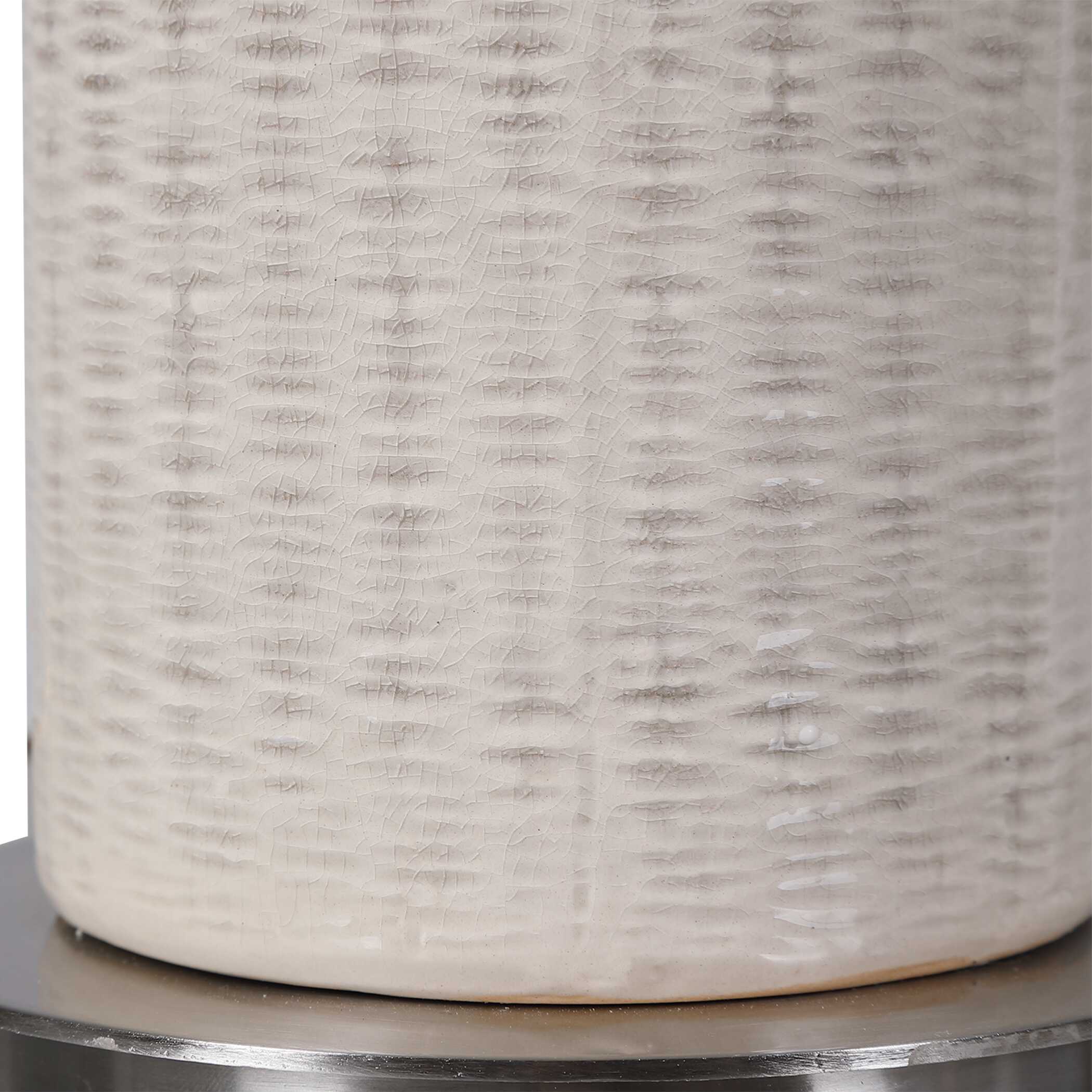 Delgado Light Gray Table Lamp, by Uttermost, 14" width x 27" height x 14" depth View 6