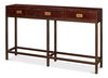 Campaign Embossed Console, Console Table by Sarreid, 60" length x 12" width x 35" height thumbnail 1