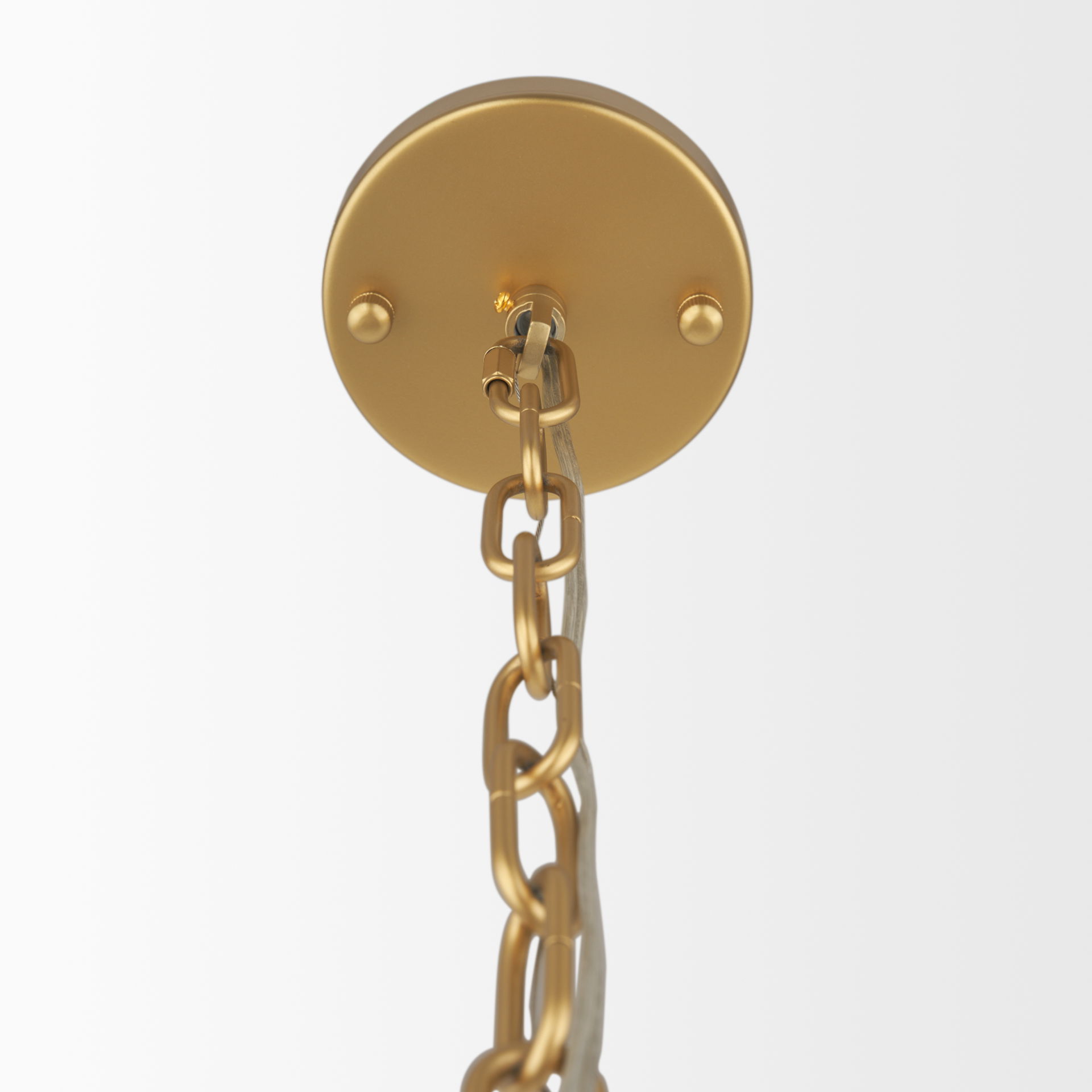 Barbara Brushed Gold Metal with Frosted Glass Globes  18-Light Chandelier, by Mercana, 48.82" length x 48.82" width x 48.82" height View 6