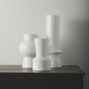 Laforge 9.4H Small White Ceramic Vase, by Mercana, 5.51" length x 5.51" width x 9.45" height thumbnail 2