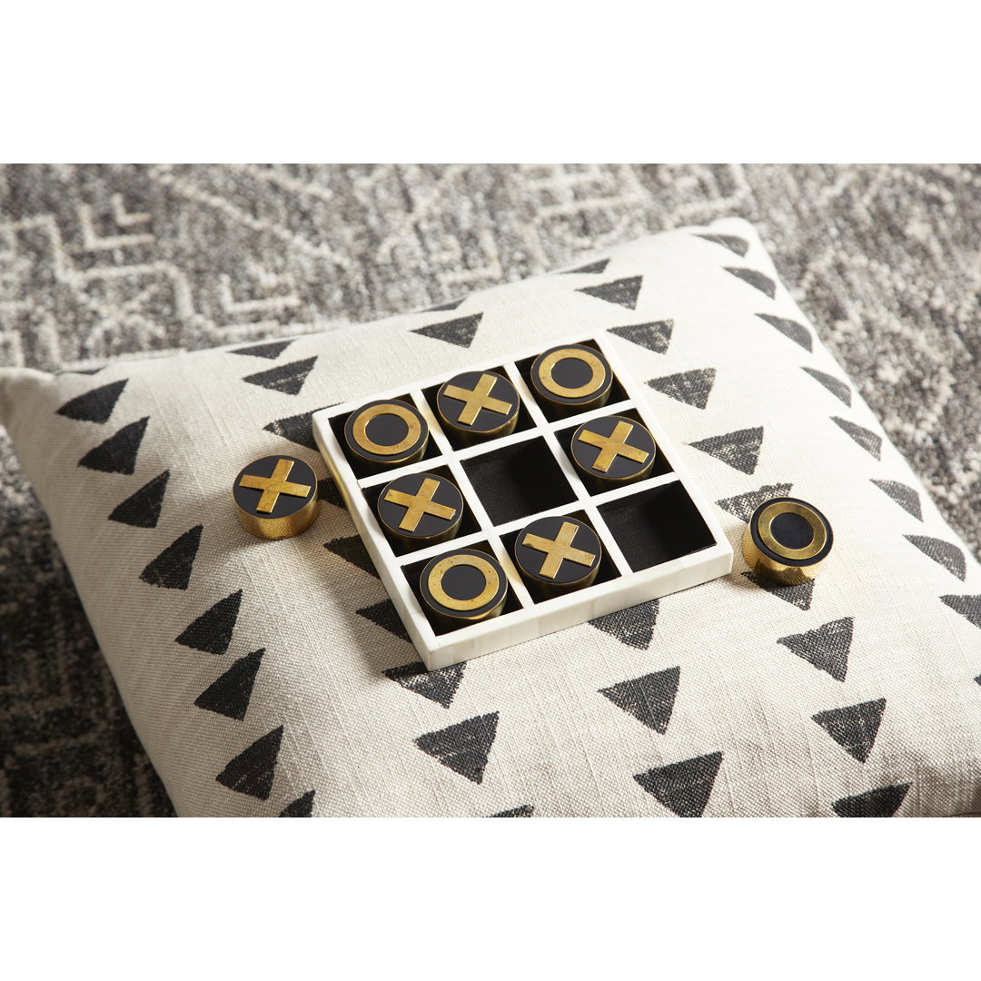Noughts and Crosses Decorative Puzzle, Decorative Object by Cyan Design, 8" width x 1.5" height x 8" depth View 3