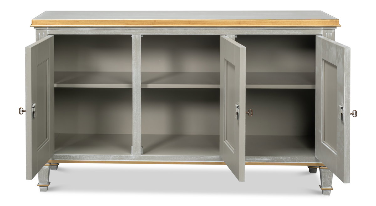 Louis Xvi Buffet Carmine Legno, by Sarreid, 1'6" length x 5' width x 2'10" height View 9