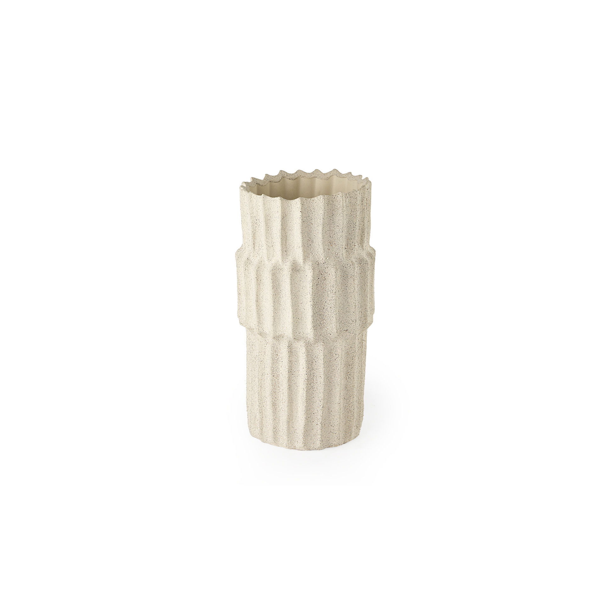Cardon 14.4H Cream Ceramic Vase large image 