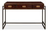 Old Brown Leather Desk, by Sarreid, 1'10" length x 4'1" width x 2'7" height thumbnail 2