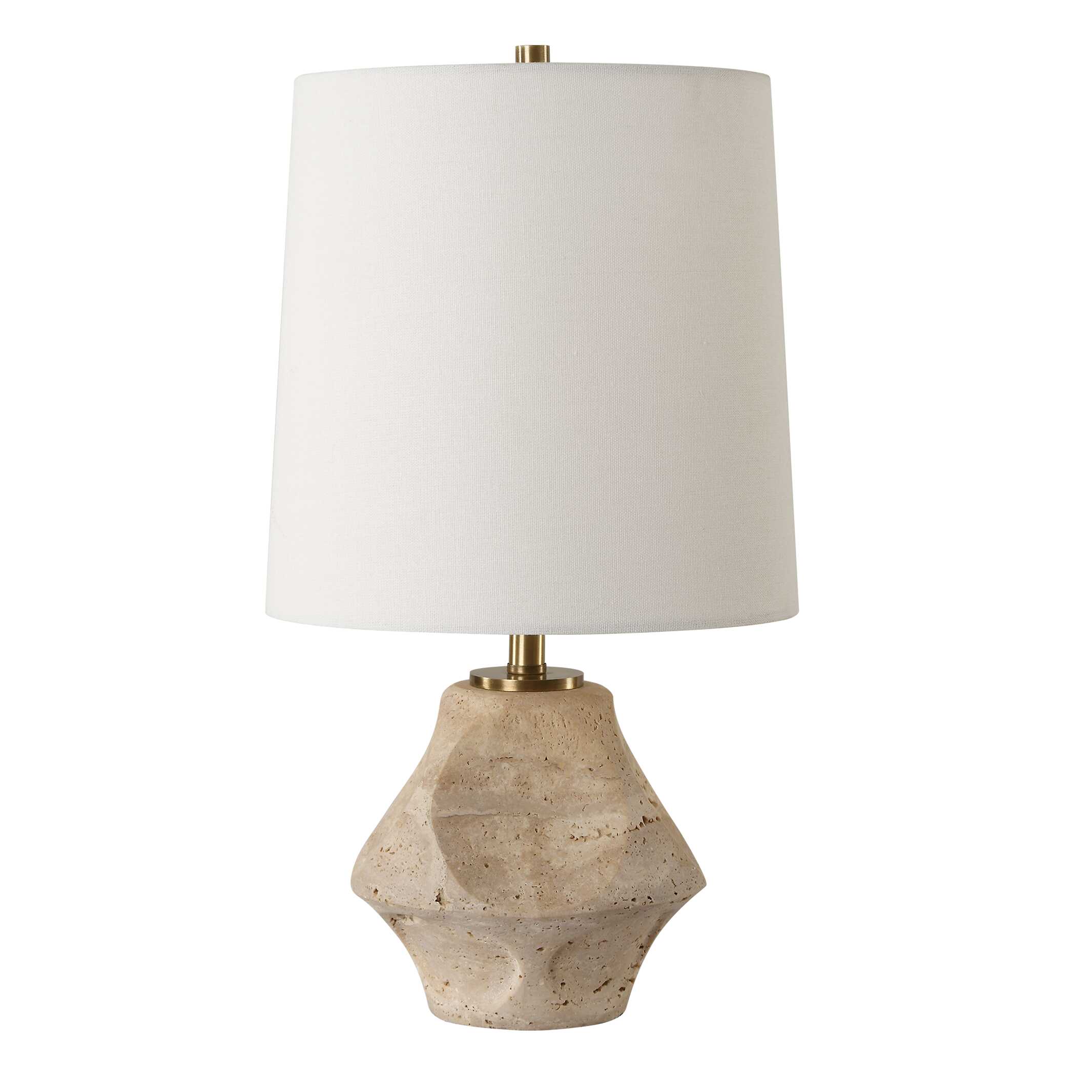 Indent Travertine Accent Lamp, by Uttermost, 9" width x 16.25" height x 9" depth View 5