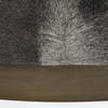 Zahavi 36' Gray Hair-On-hide with Metal Base Ottoman, by Mercana, 36" length x 36" width x 16" height thumbnail 10