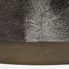 Zahavi 36' Gray Hair-On-hide with Metal Base Ottoman thumbnail 9
