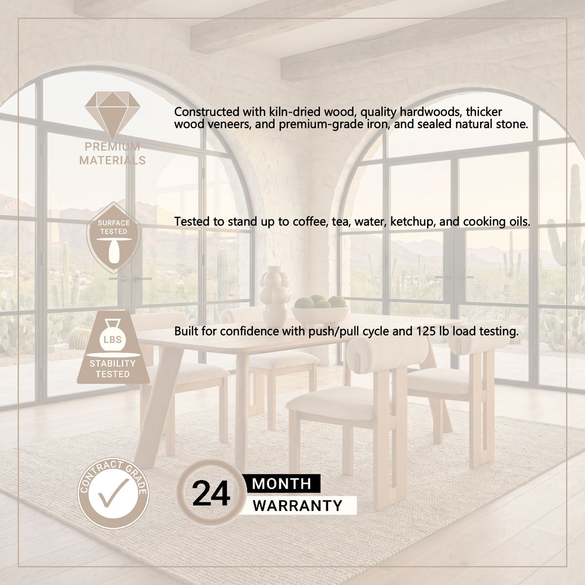 Welborn 72'L x 40'W Rectangular Dining Table | Modern | Light Brown Wood | Seats 6, by Mercana, 72" length x 40" width x 30" height View 4