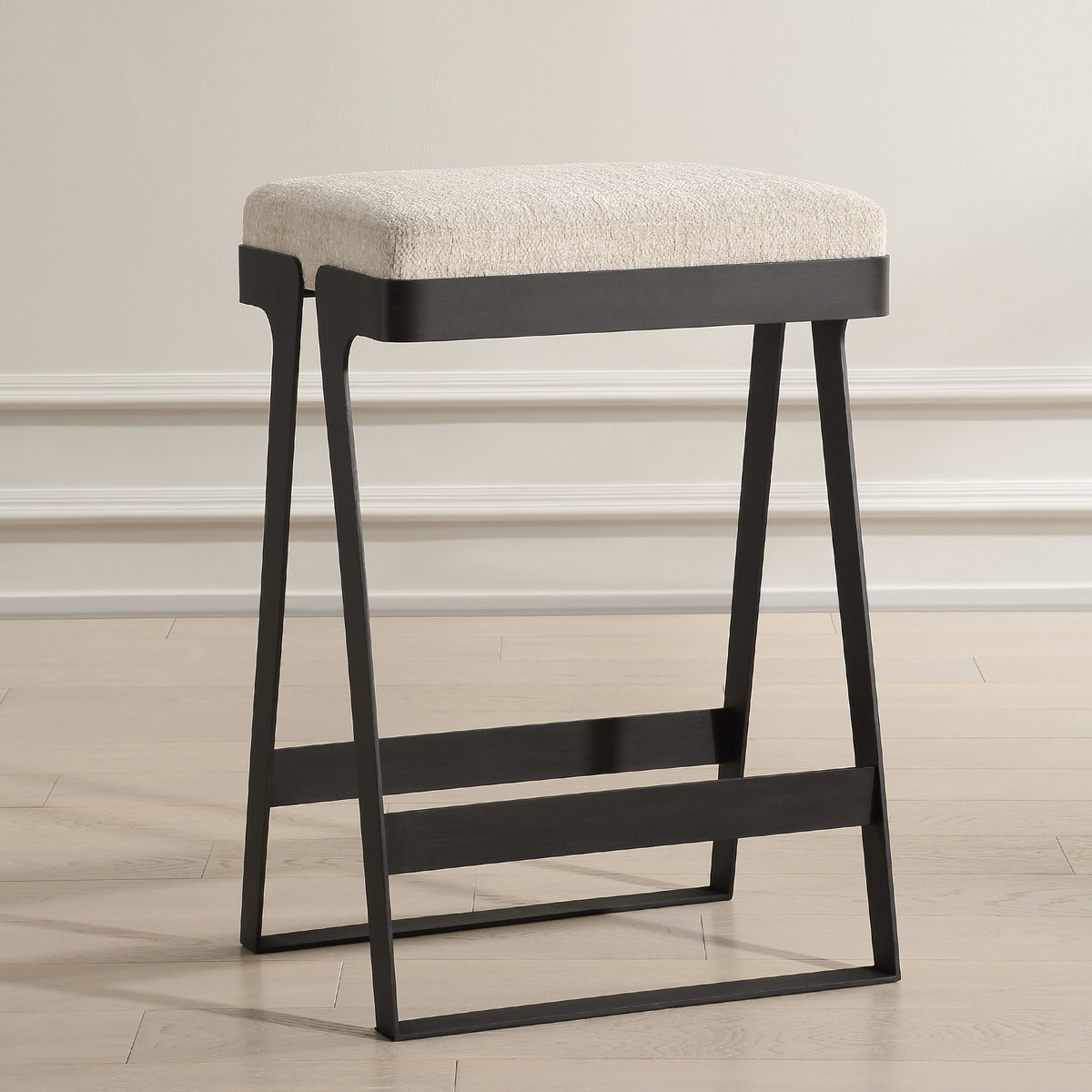 Hover Iron Counter Stool, Furniture by Uttermost, 18.25" width x 26" height x 14.25" depth View 2