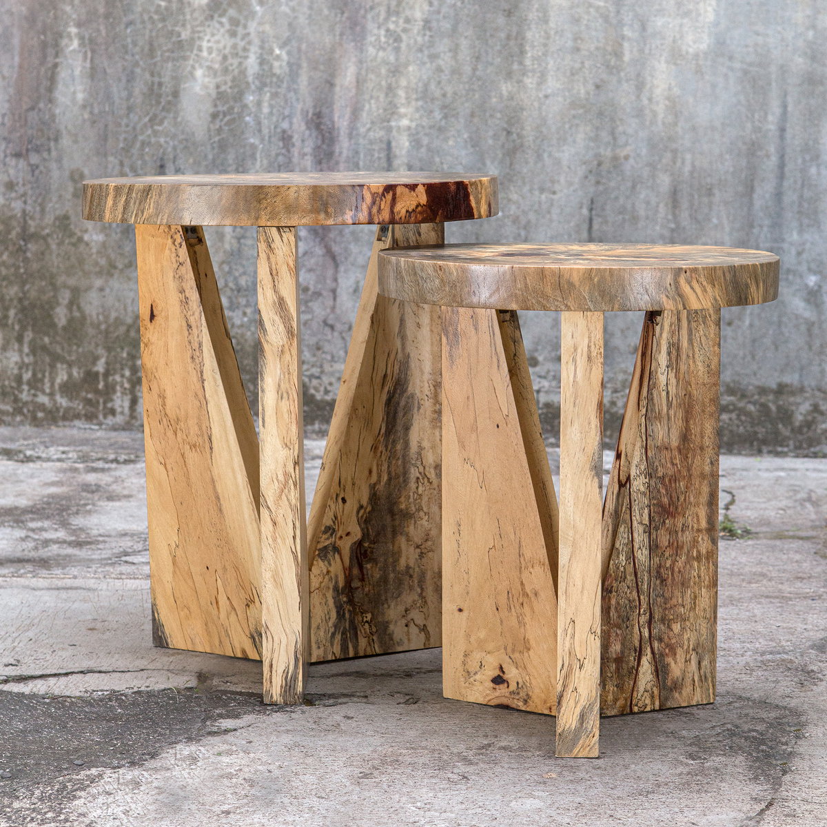 Nadette Natural Nesting Tables Set/2, Side & End Table by Uttermost, 18" width x 21.3" height x 18" depth View 8