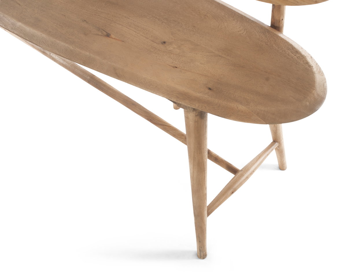 Pebble Bench, by Sarreid, 1'7" length x 6'1" width x 3'1" height View 13