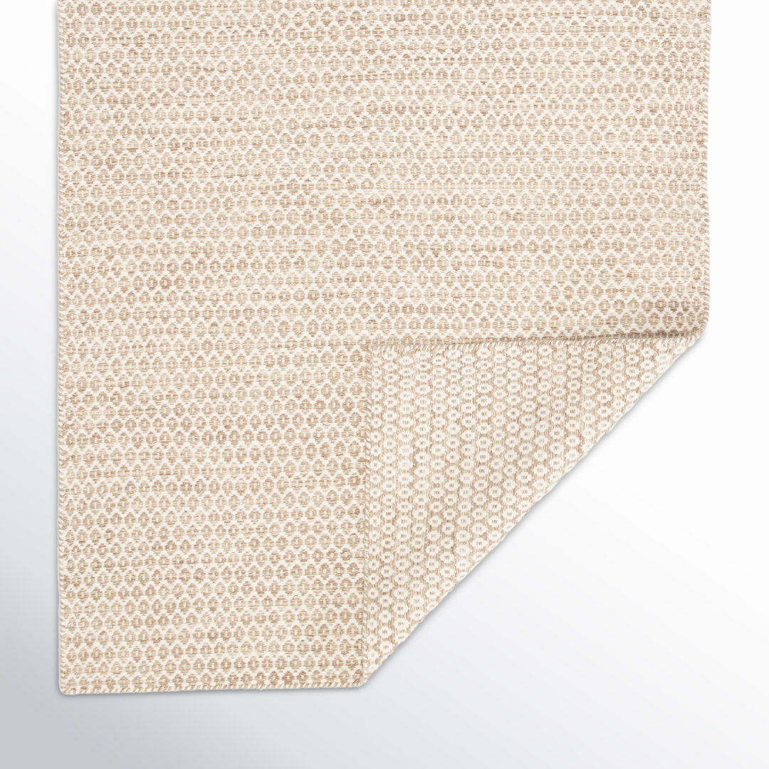 Eladio Handmade Flatweave Wool Beige Area Rug large image 