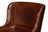 Whitney Distilled Leather Chair Brown, by Sarreid, 2'9" length x 2'2" width x 3'5" height thumbnail 4
