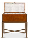 Remington Leather Box On Stand, Side & End Table by Sarreid, 24" length x 12" width x 24" height thumbnail 9