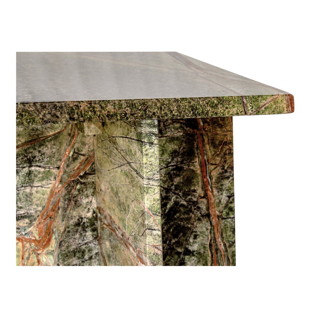 Blair Accent Table Rainforest Green Marble, Side & End Table by Moe's Home, 14" width x 20" height x 14" depth View 5