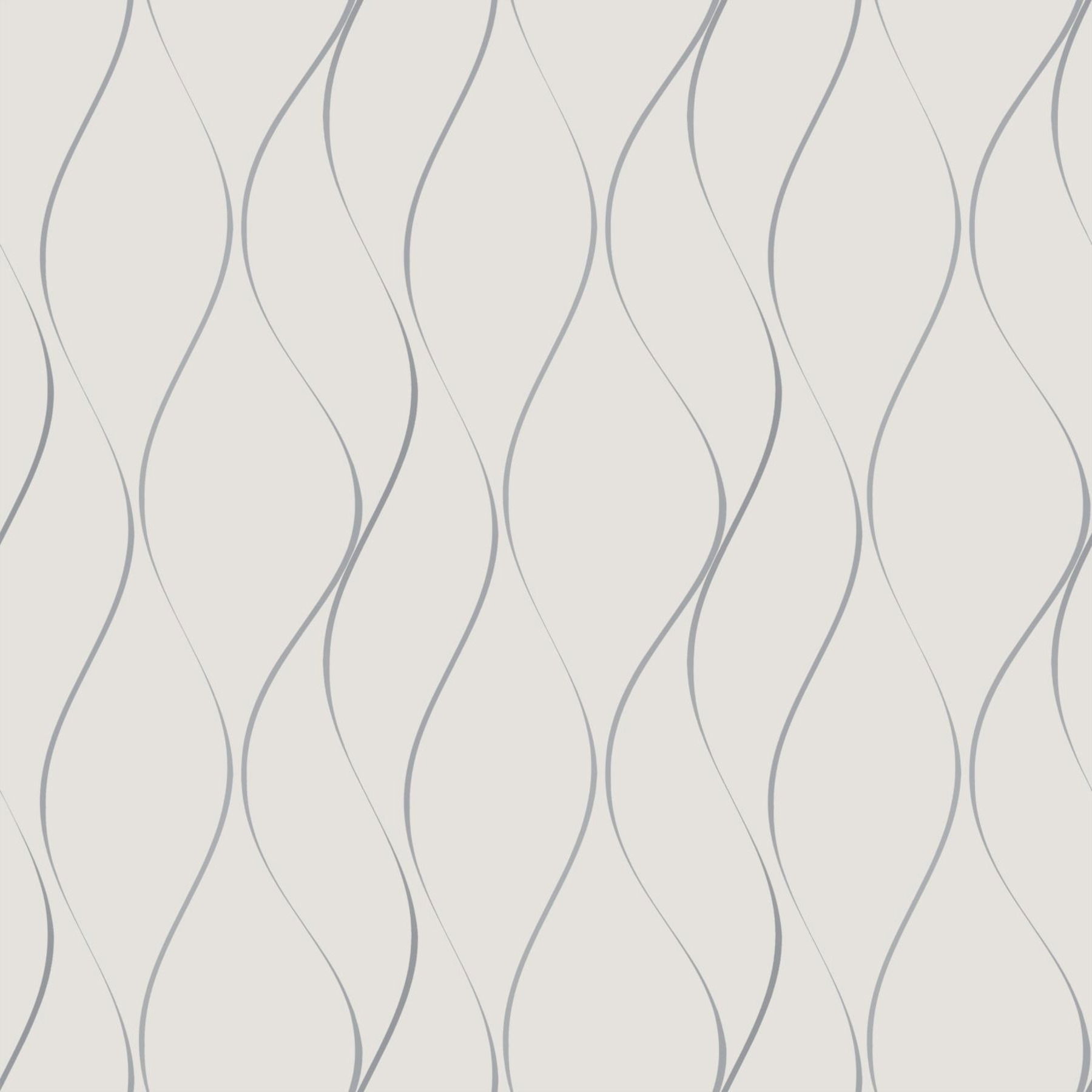 Wavy Stripe Off White & Silver Metallic Wallpaper large image 
